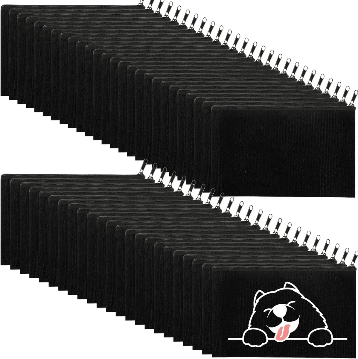 JMIATRY 30 Pezzi Astuccio In Tela 12x21CM, Borsa da Trucco Cosmetica Vuota, Astuccio per Matite Vuoto Per La Scuola Dell'ufficio Viaggi