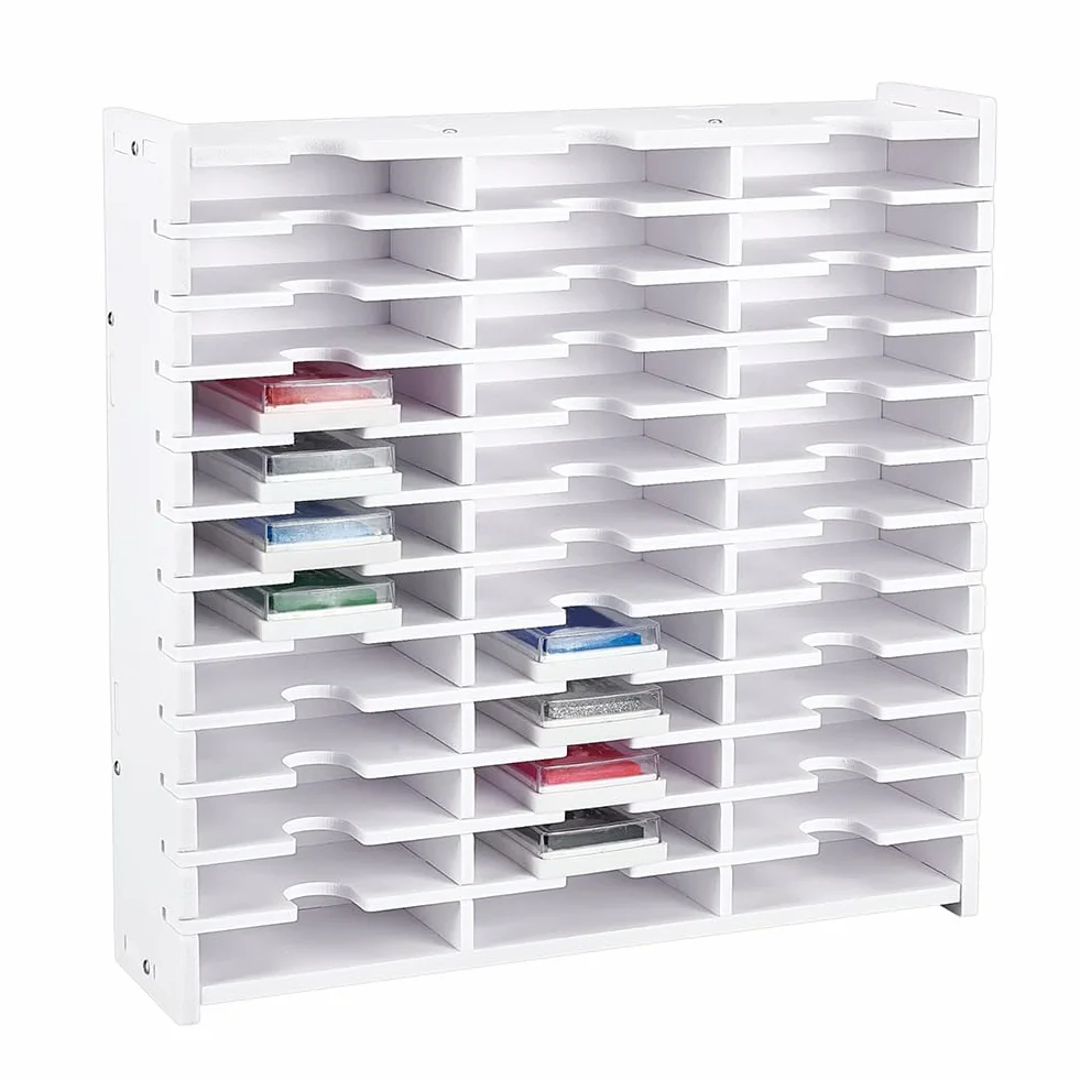 UNICRAFTALE Supporto per Tampone di Inchiostro 36 Griglia Contenitore per Tampone di Inchiostro Supporto per Tampone di Inchiostro Bianco Organizer Tavolo Organizer per Forniture Artigianali