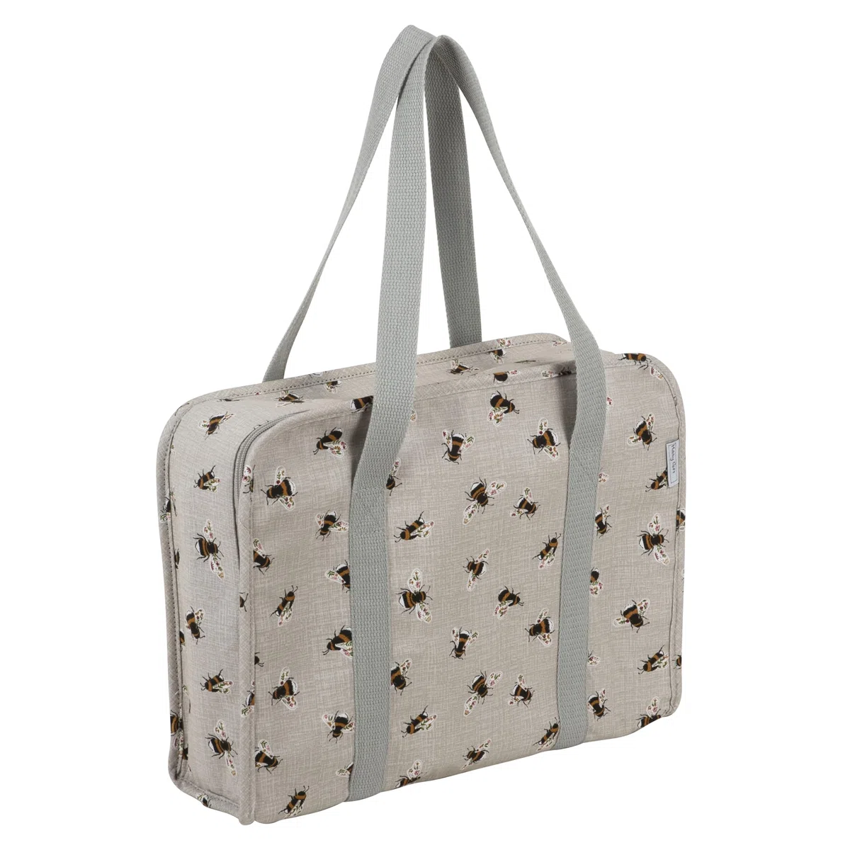 Hobby Gift Borsa Grande per Lavoro a Maglia - Organiser per Cucito e Uncinetto per Corsi e Viaggi, Borsa Creativa con Scomparti per Organizzare Accessori, 100% Cotone - 34 x 28 x 12 cm, Api