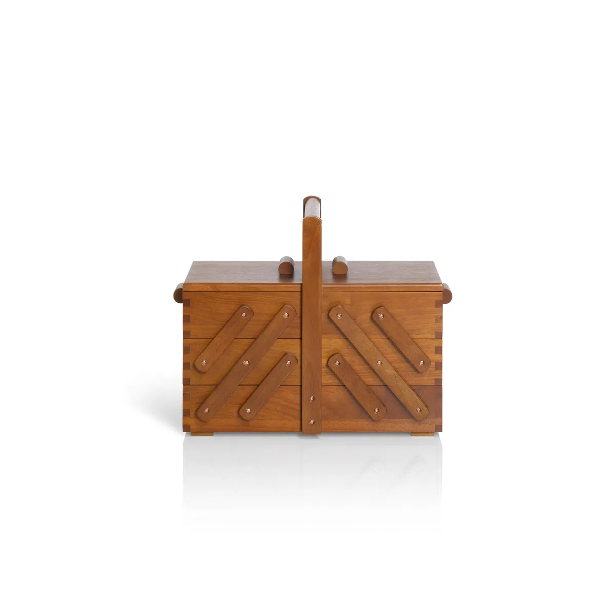 Prym 612549 - Scatola da Cucito in Legno Scuro, Misura M, Colore: Marrone